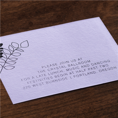 Lavender Fields Reception Card